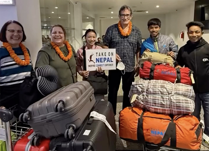 Jonathan taking donations to Batase